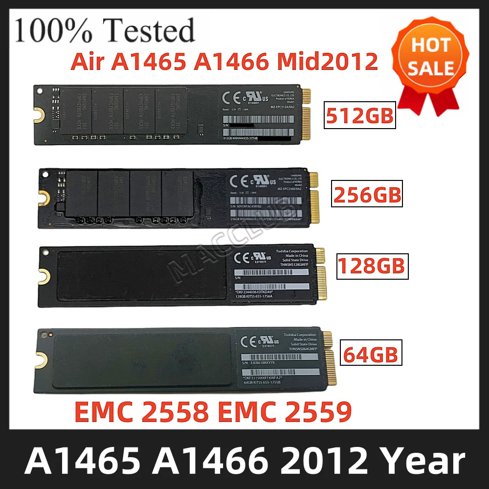 Air SSD 2012 SSD for Macbook Air 11 13 A1465 A1466 MID 2012 64GB 128GB 256GB 512GB, ָ Ʈ ̺ SSD ƺ 